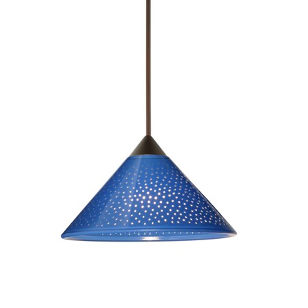 Besa Lighting Kona Cord Pendant, Blue Starpoint, Bronze Finish, 1x50W Halogen 1XT-282484-BR